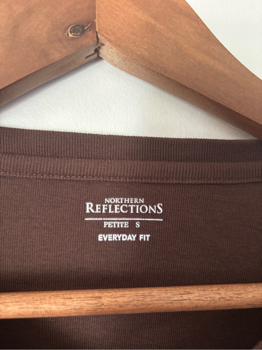 Northern Reflections Brown Petite Longsleeve Shirt Size Small 100% cotton - Picture 2 of 3